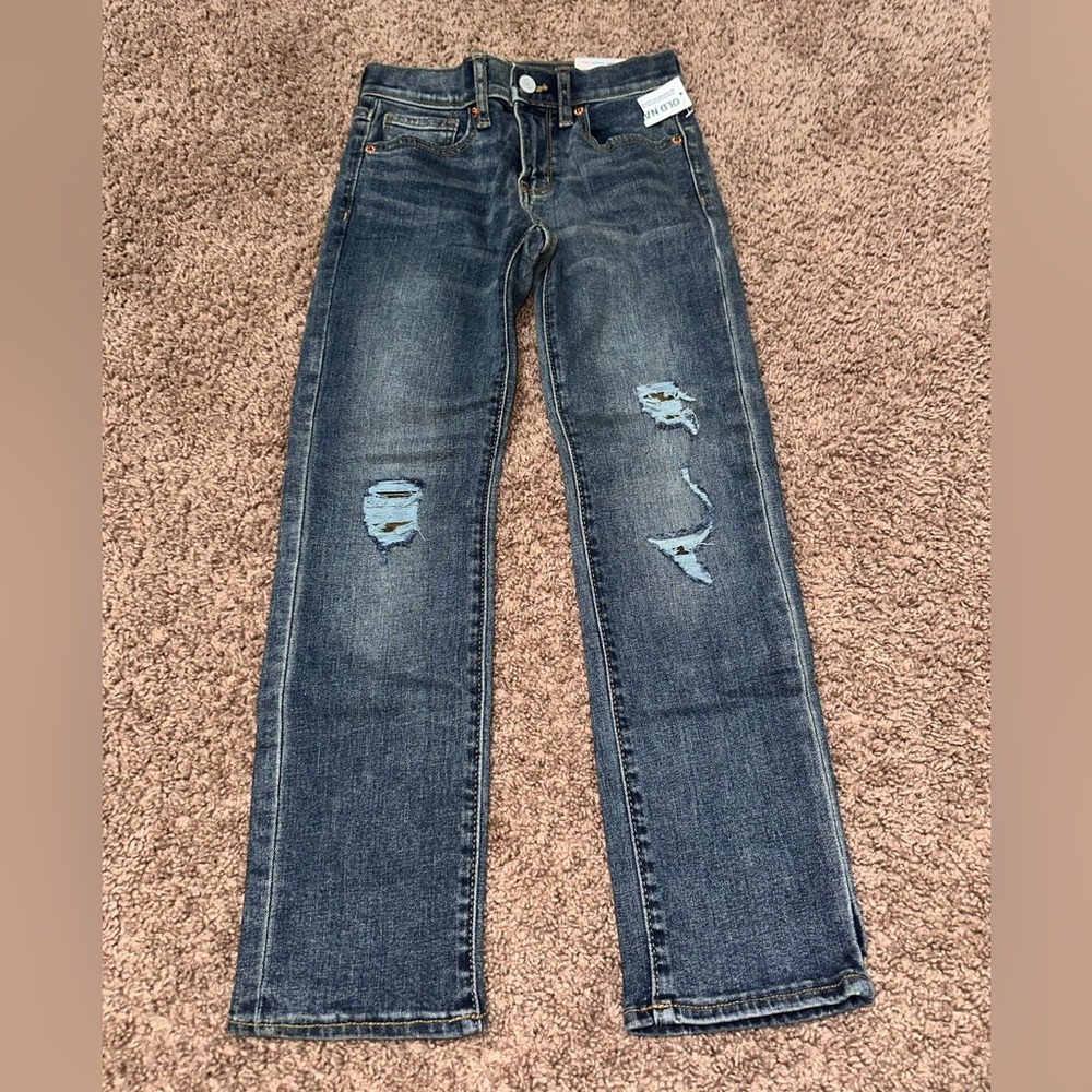 Old Navy Blue Distressed Slim Fit Jeans